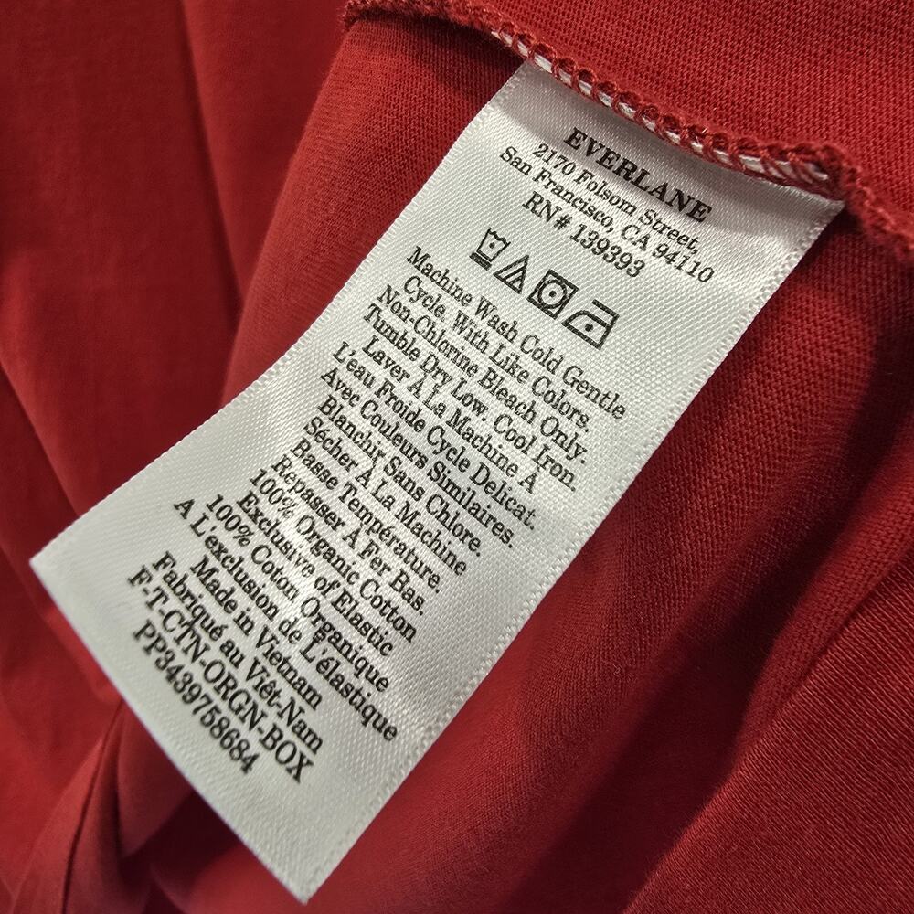 Everlane T Shirt Womens Large Red Crewneck Box Cut Tee Organic Cotton Short - Picture 8 of 10